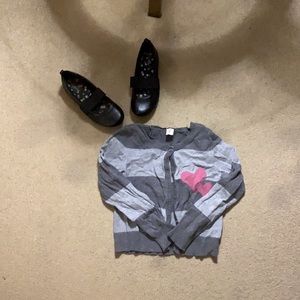 Black little girls dress shoes with jacket